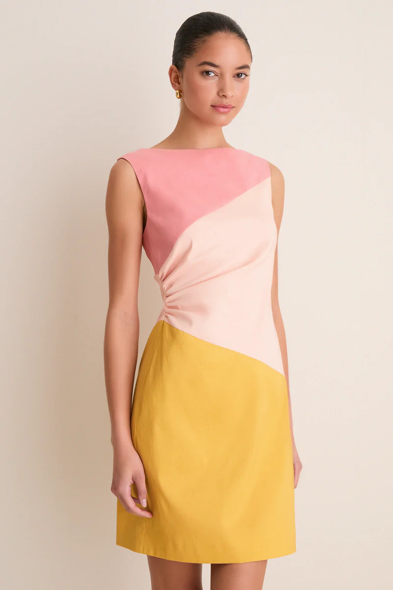 Sorbet Colorblock Stretch Taffeta Gigi Mini Dress | Tuckernuck (US)