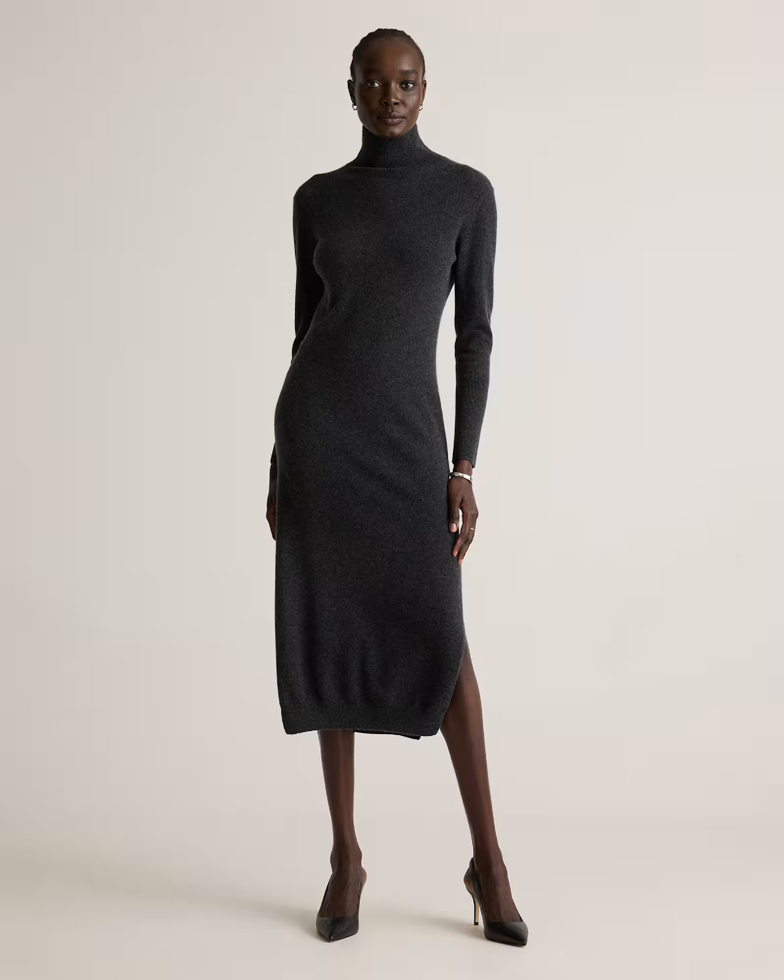 Mongolian Cashmere Turtleneck Midi Sweater Dress | Quince