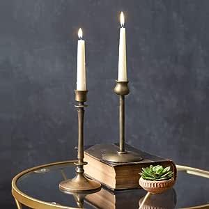 Amazon.com: Set of 2 Brass Taper Candle Holders, Candlestick Holders, Centerpiece Table Decorativ... | Amazon (US)