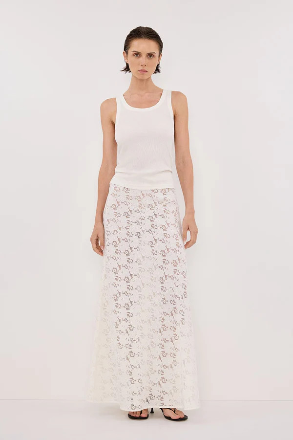 LOULA WHITE LACE SKIRT | DISSH