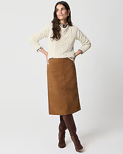 Sueded pencil midi skirt | J.Crew Factory