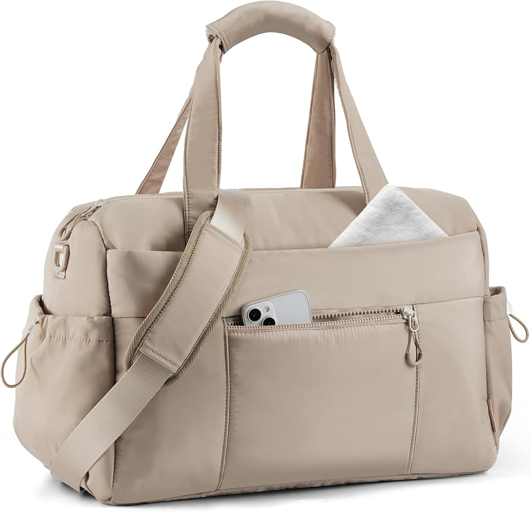 TOPEAST Bolsa de gimnasio para mujer, bolsa de lona acolchada para viajes con bolsillo húmedo y ... | Amazon (US)