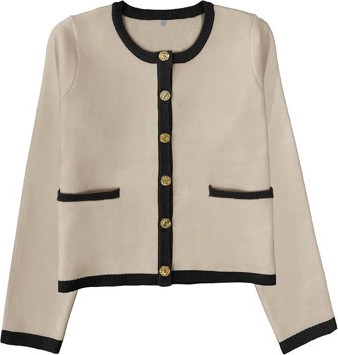 SuperPrity Cardigan Sweaters for Women Long Sleeve Button Down Cropped Knit Coat Jacket with Pock... | Amazon (US)