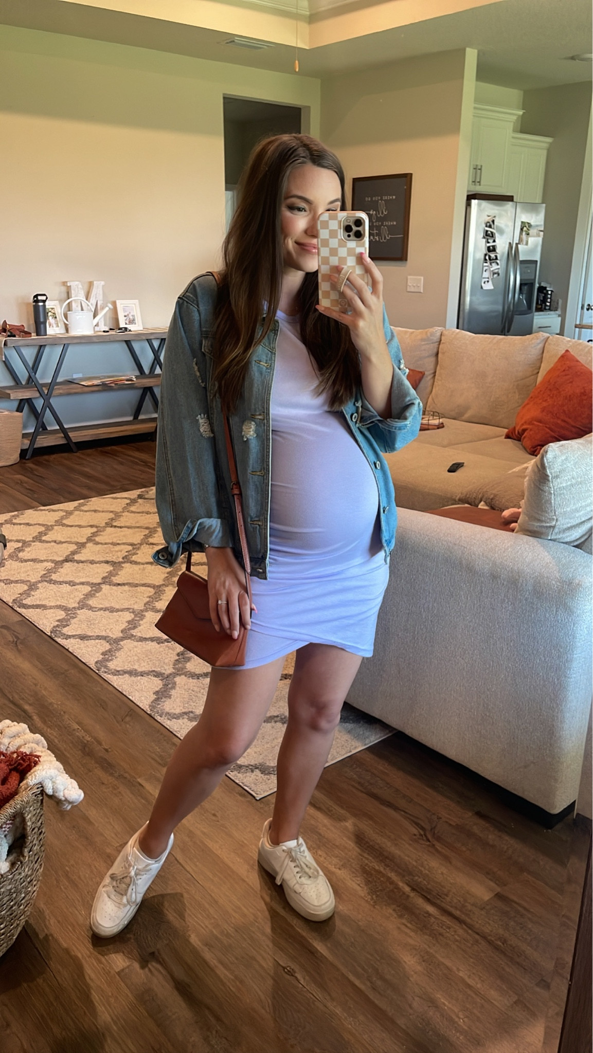 maternity / bump friendly / denim jacket / sneakers / summer dress / casual / trending now

#LTKstyletip #LTKbump #LTKunder50