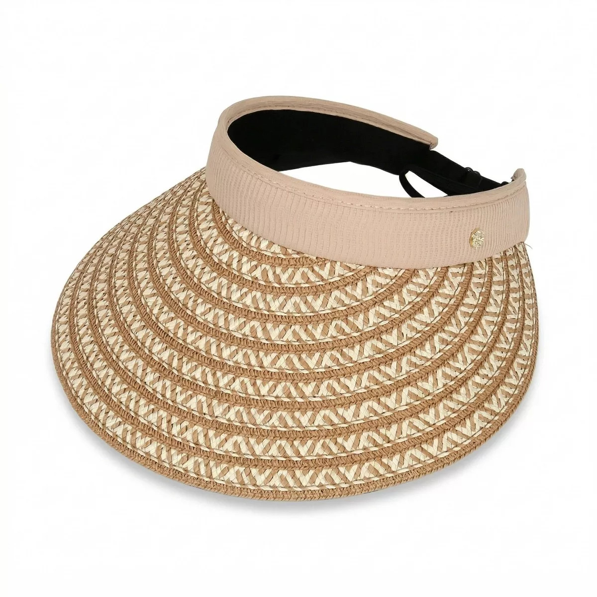 Anna-Kaci Women Straw Sun Visor Hat Wide Brim Woven Pattern Contrast Band Adjustable Summer Hat, ... | Target