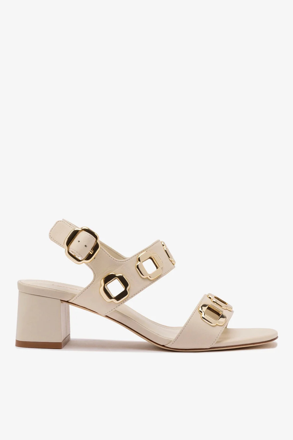Milan Sandal In Ivory Leather | Larroude