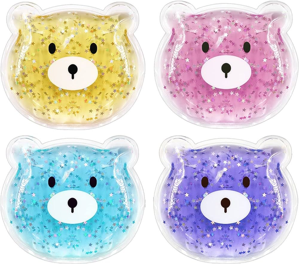 (4 Pcs) Kids Reusable Gel Ice Pack, Boo Boo Ice Pack, Cute Children Gel Ice Pack for Kids Injurie... | Amazon (US)