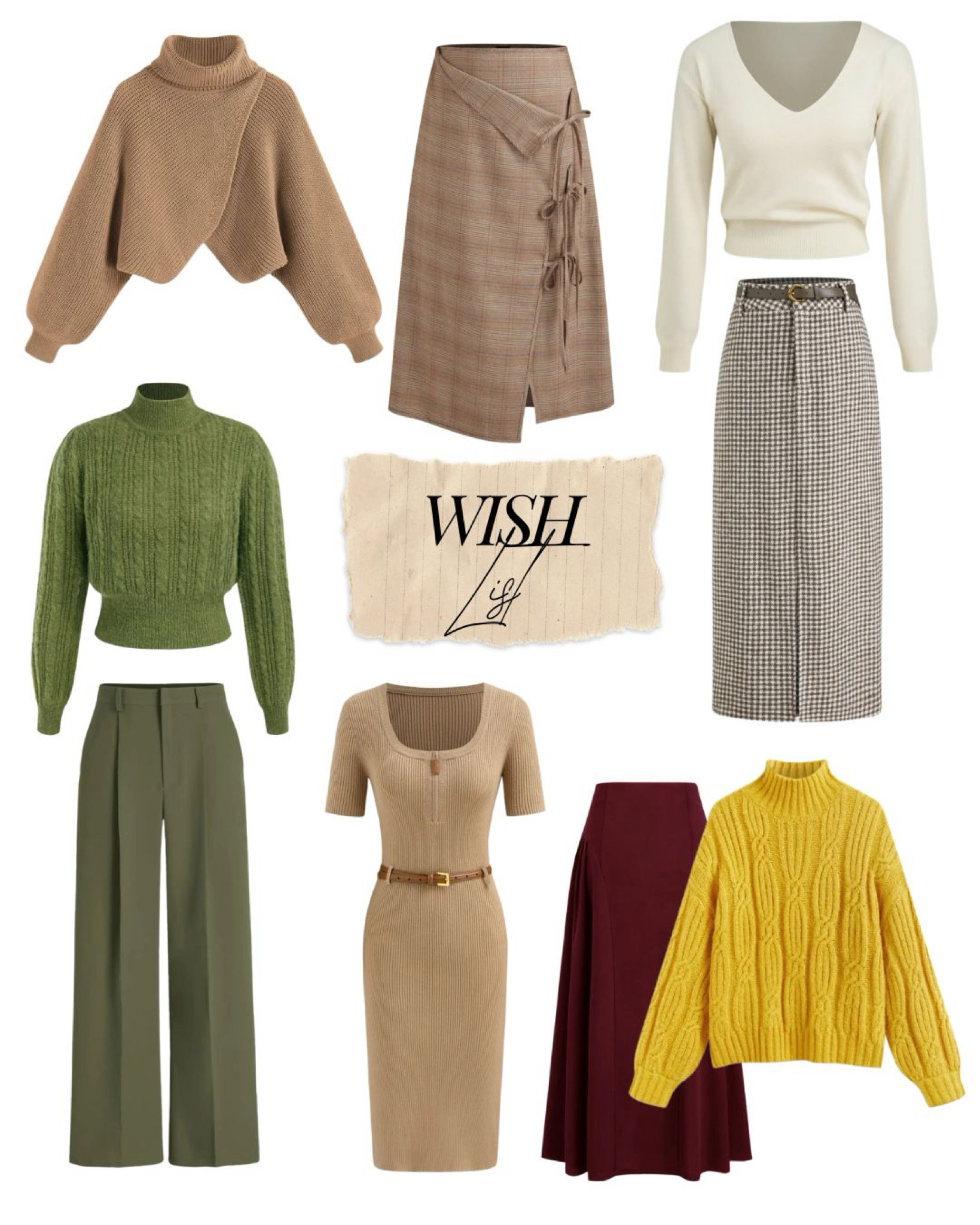 Ready for work📈
These skirts, pants, sweaters and dress from Cider are Fall must-haves!