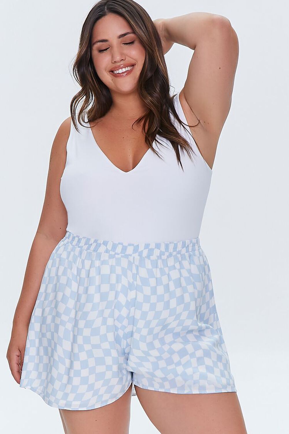 Plus Size Checkered Print Shorts | Forever 21 (US)