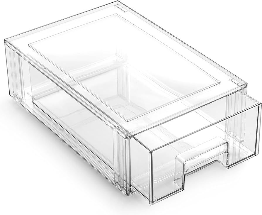BINO | Stackable Storage Drawers, Small - Clear | THE CRATE COLLECTION | Storage Bins With Drawer... | Amazon (US)