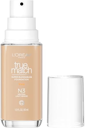 L'Oreal Paris True Match Super-Blendable Foundation, Medium Coverage Liquid Foundation Makeup, N3... | Amazon (US)