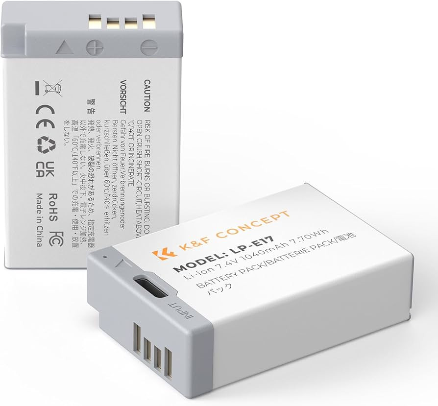 K&F Concept 2-Pack LP-E17 Battery USB-C Fast Charging R50 Battery for Canon EOS R100 R10 R50 RP R... | Amazon (US)