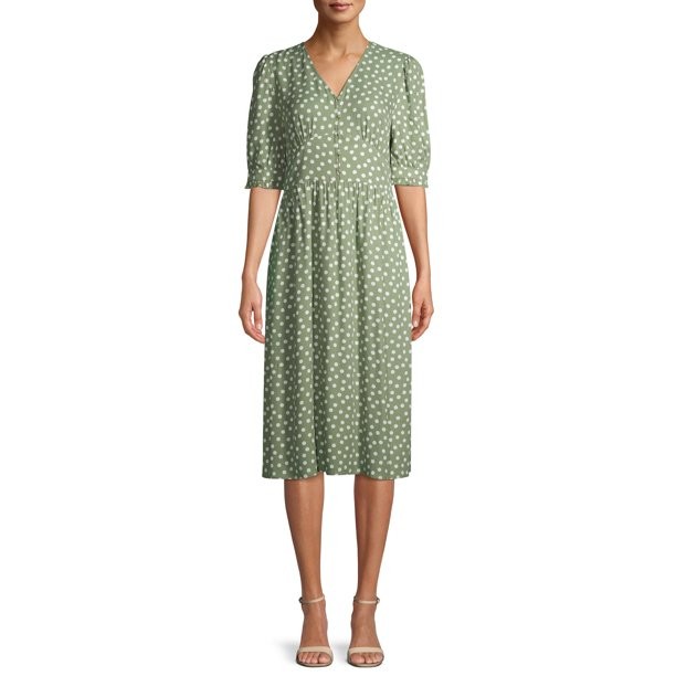Time and Tru Women's Milkmaid Dress | Walmart (US)