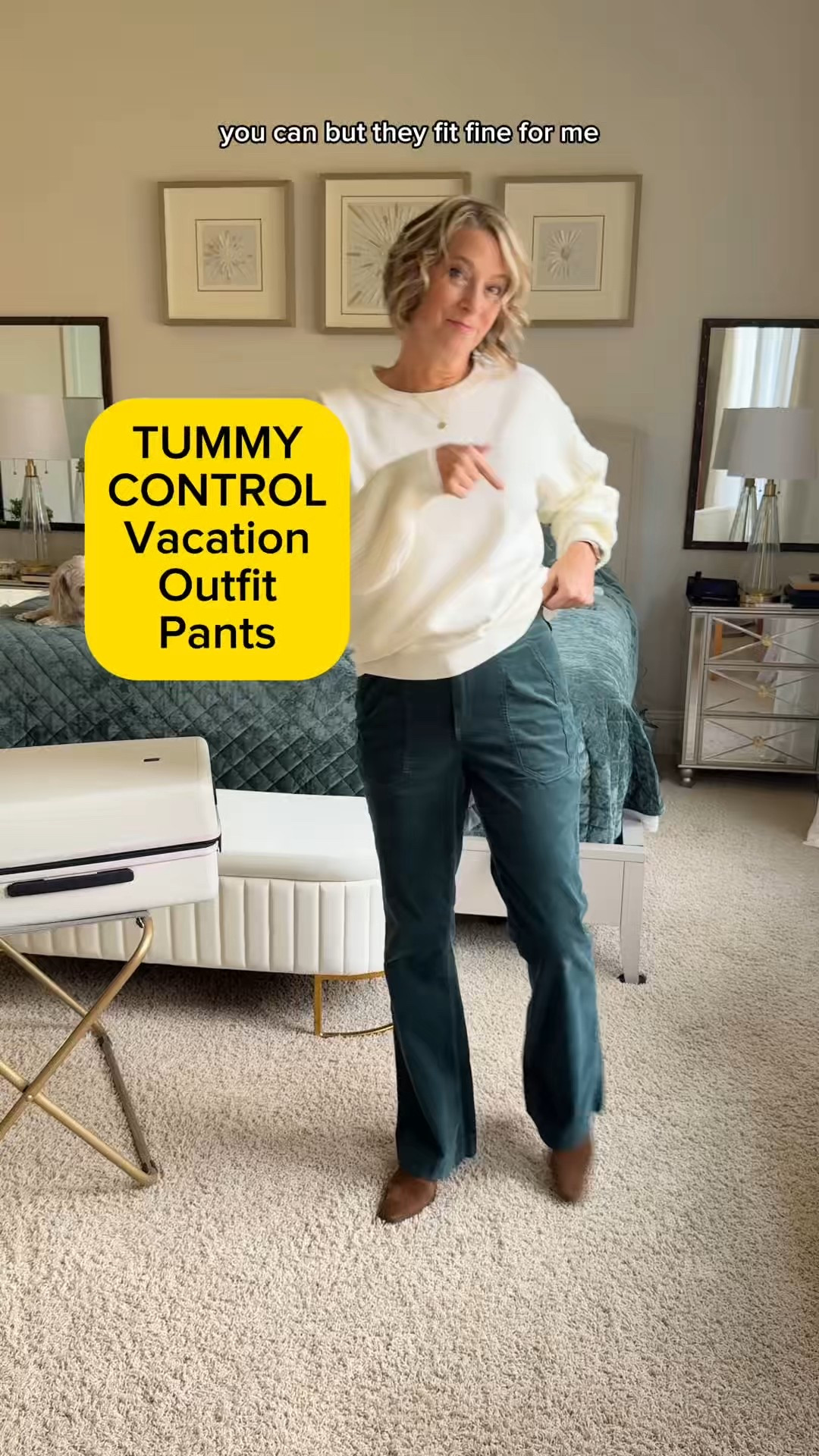 Travel Outfit Pants 💙 
These tummy control corduroy pants are straight leg with a stretchy waist.
High waisted and with two buttons these corduroys hold you in while letting you stretch if sitting for hours on a long flight. Great to wear as a road trip outfit too. I’m size 10, 5’8” and over 50 wearing my true size. Style is casual but can be elevated with a suede heel or wear cute sneakers. 

#LTKTravel #LTKSaleAlert #LTKOver40