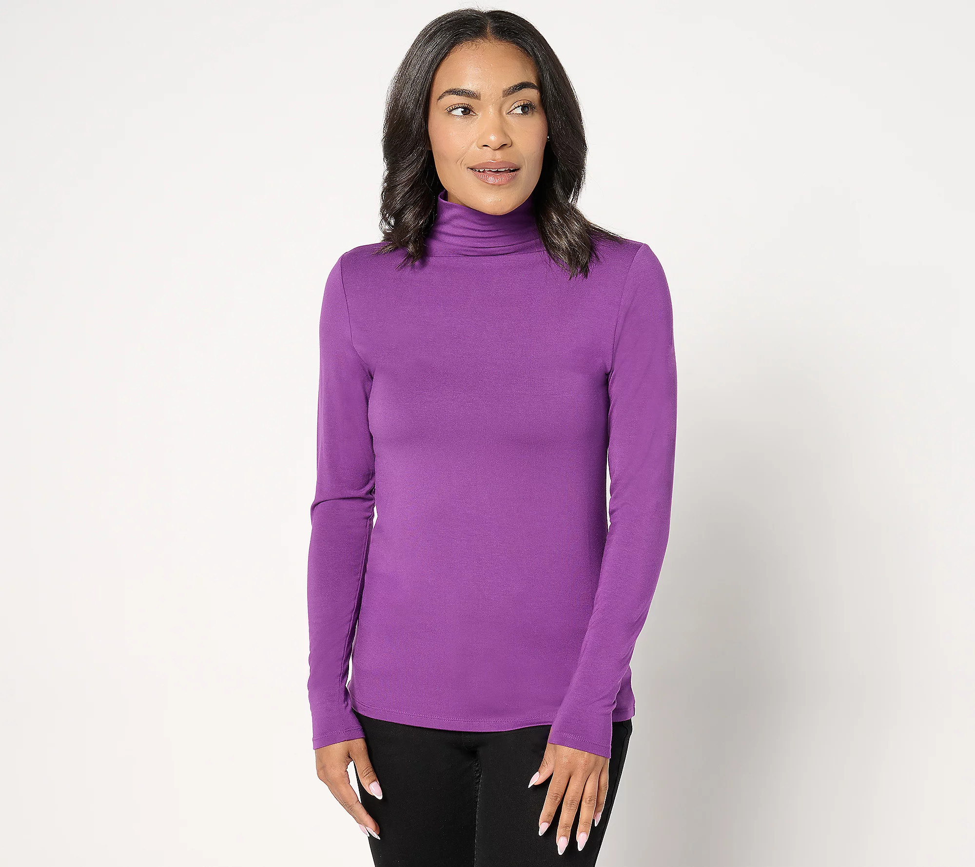 Carla Rockmore Collection Fashion Funnel Neck Knit Top | QVC