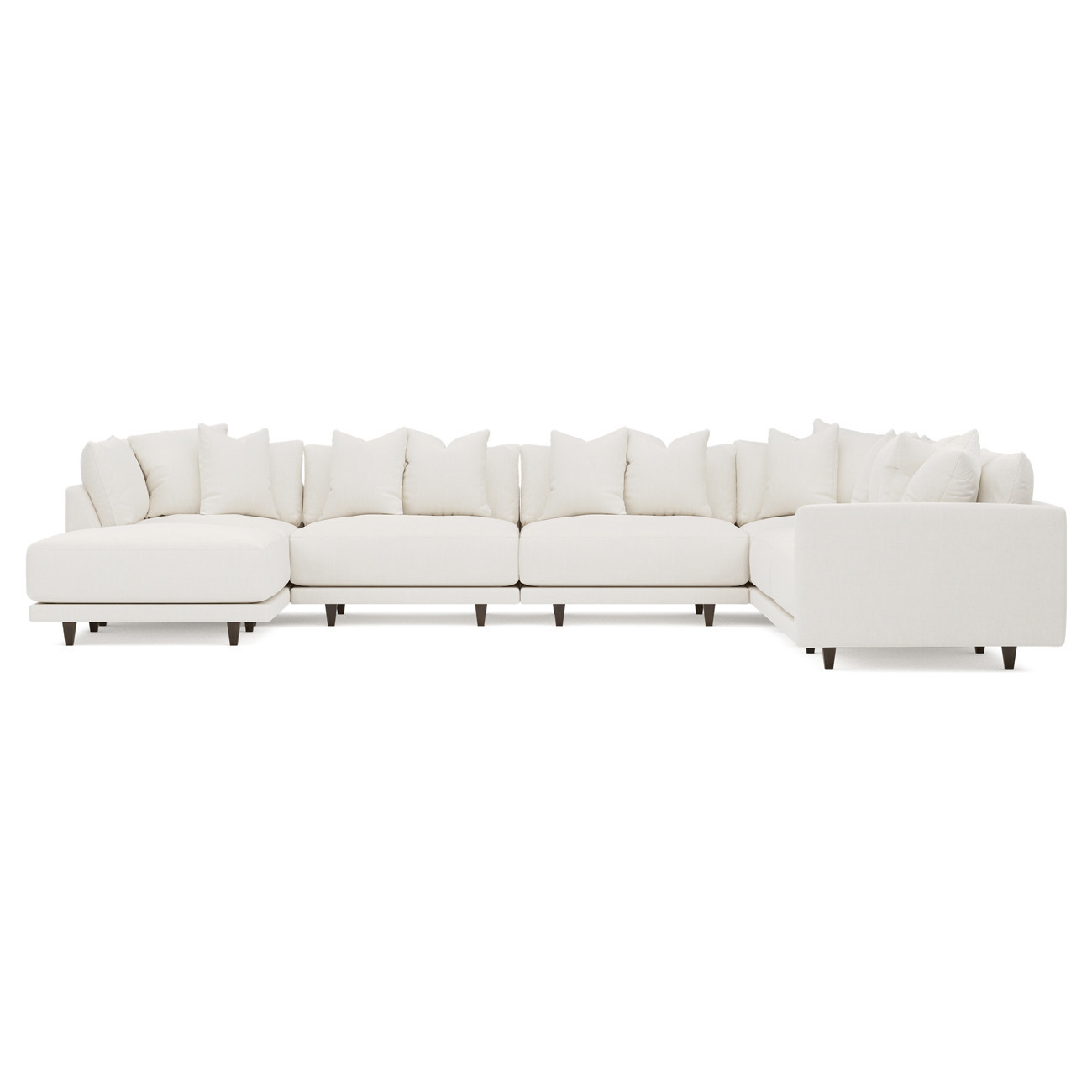 Toulouse Canvas Performance Modular 7-Piece Corner Sectional With Ottoman - Left End - 166 | Kathy Kuo Home