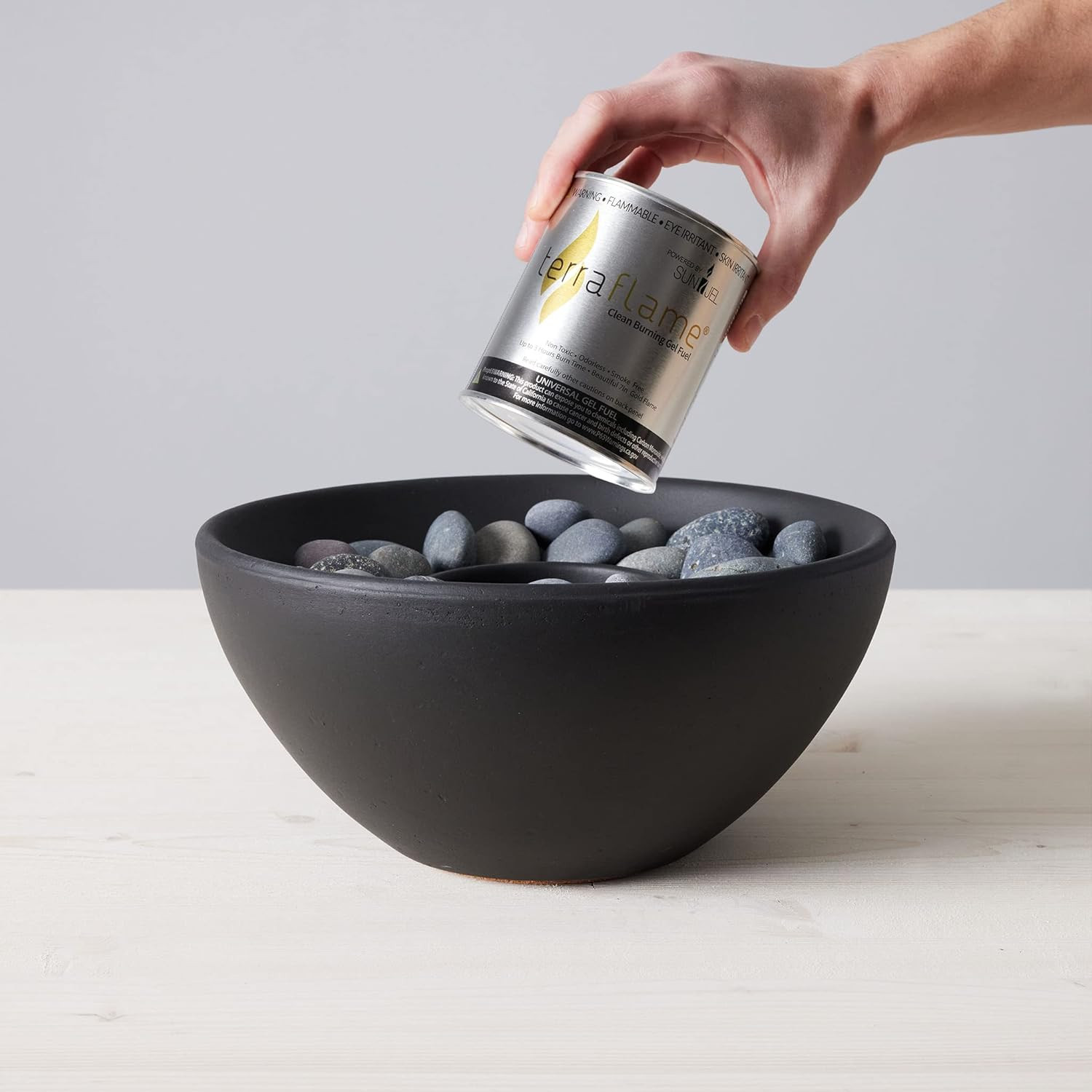 TerraFlame Basin Fire Bowl Table Top | Portable Concrete Fire Pit for Indoor and Outdoor | 1 Gel ... | Amazon (US)