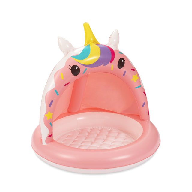Play Day Inflatable Unicorn Shade Pool, Round, Pink, Ages 1-3, Unisex | Walmart (US)