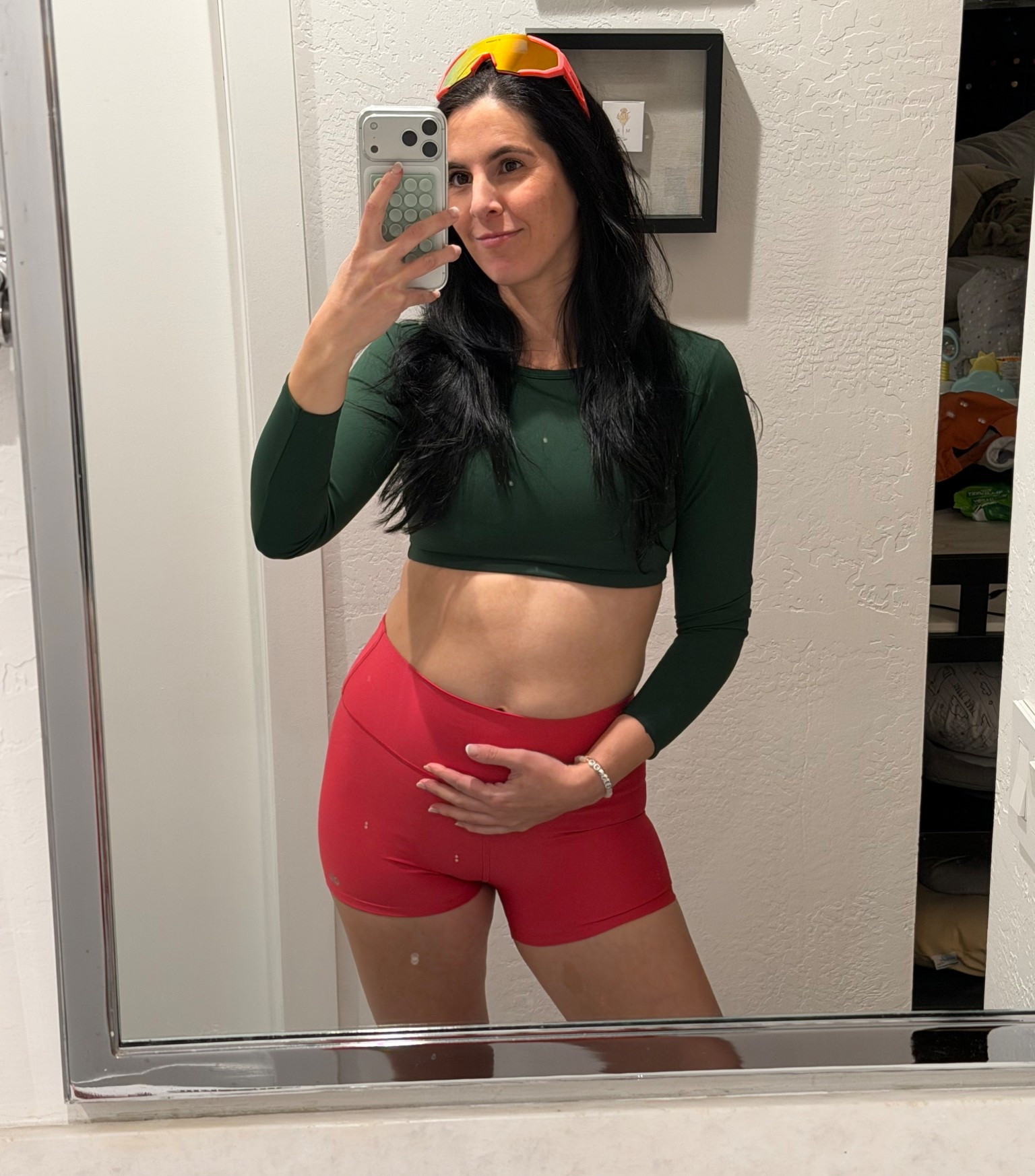 Pre run mirror selfie to show off my new favorite workout shirt from Amazon 💚 #alo #amazon 

#LTKmorningroutine #LTKootd #LTKActive