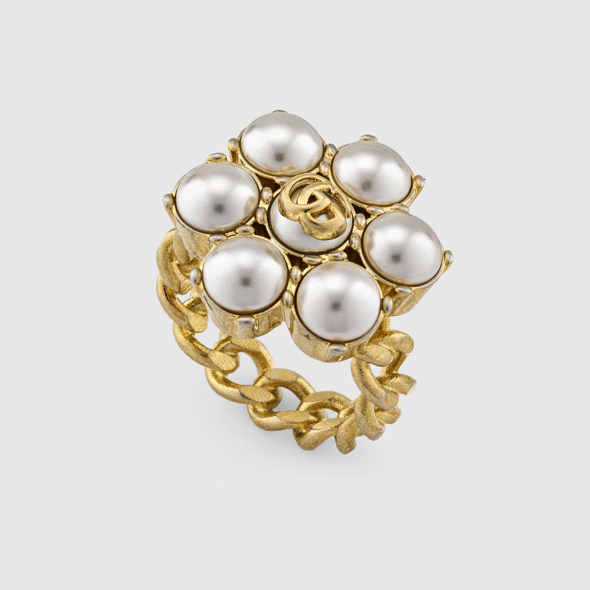 Pearl Double G ring | Gucci (US)