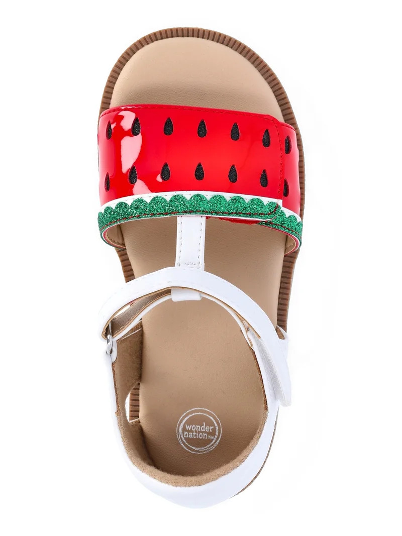 Wonder Nation Baby and Toddler Girls Fruit Sandals | Walmart (US)