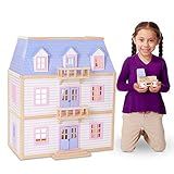 Amazon.com: Melissa & Doug Modern Wooden Multi-Level Dollhouse With 19 pcs Furniture [White] : To... | Amazon (US)