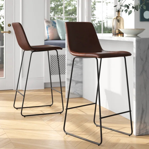 Liekele Upholstered Counter Height Modern Dining Stools by Flash Furniture | Wayfair North America