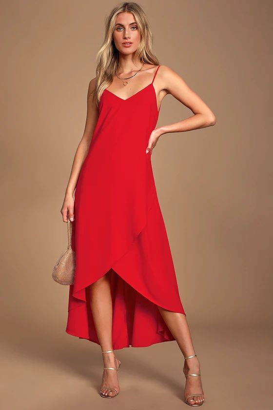 Sweet Surprise Red High-Low Maxi Dress | Lulus (US)