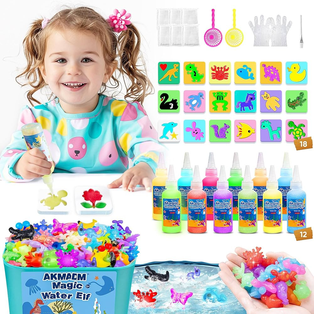 Magic Water Elf Toy Kit, 12 Colors Water Fairy Water Gel Kit, 60ml Water Elf Set with 18 Shape Mo... | Amazon (US)