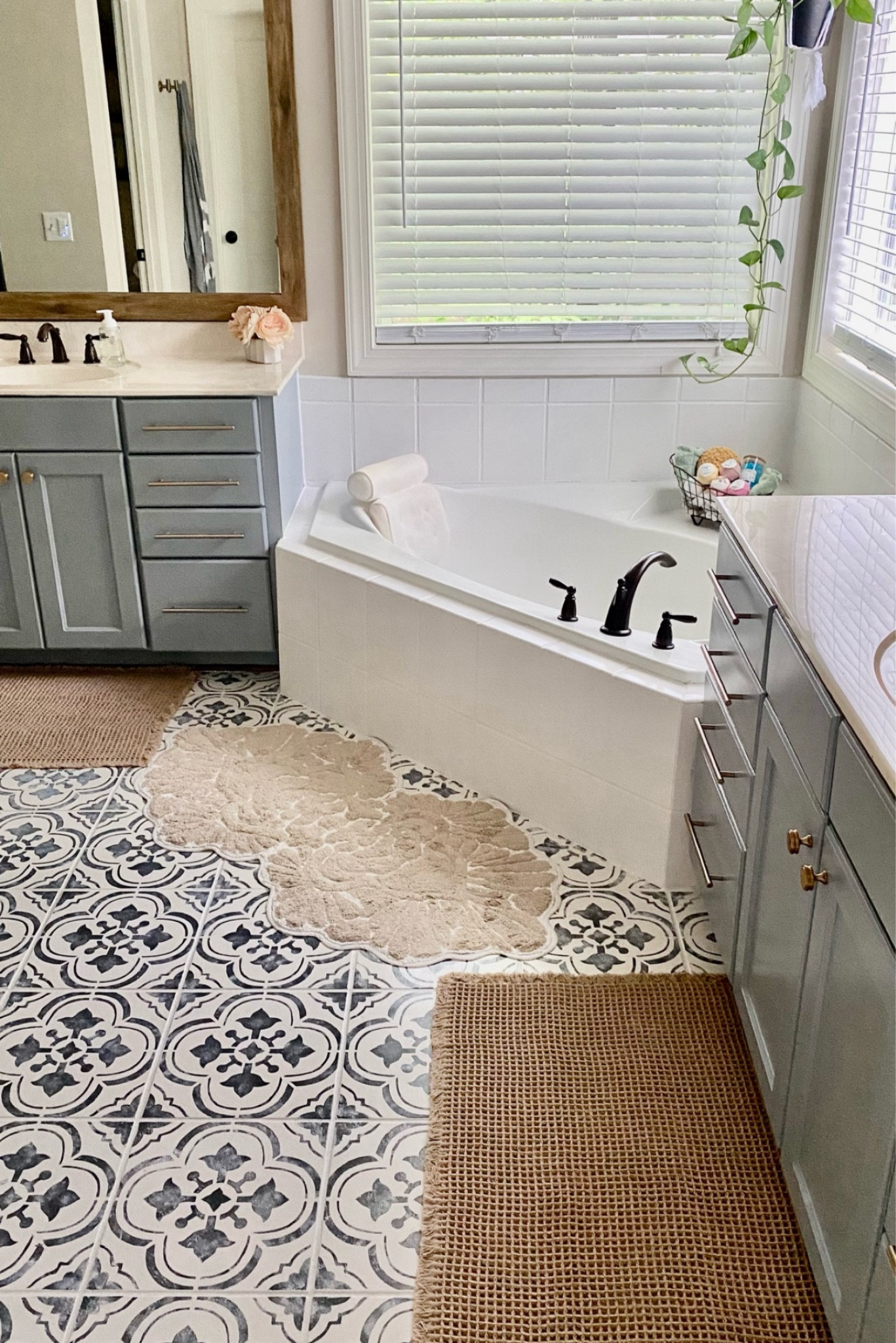 I’m over the moon with this master bathroom remodel! It’s all in the details: floor tiles, fresh paint, bathroom decor and new hardware. I love my little bathroom oasis 🛁 


#LTKsalealert #LTKhome #LTKfindsunder100