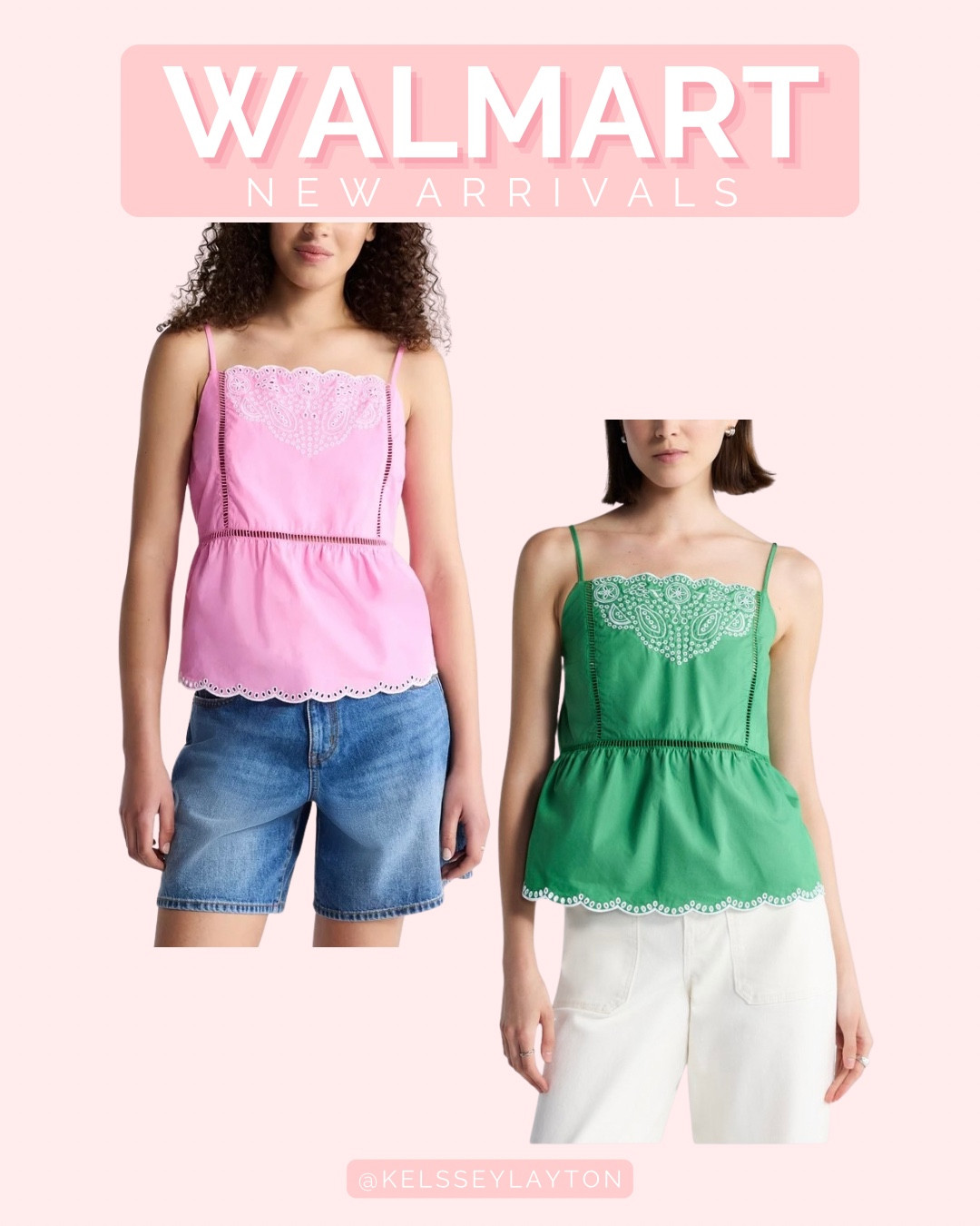 Walmart new arrival, free assembly eyelet tank

#LTKootd #LTKmomlife