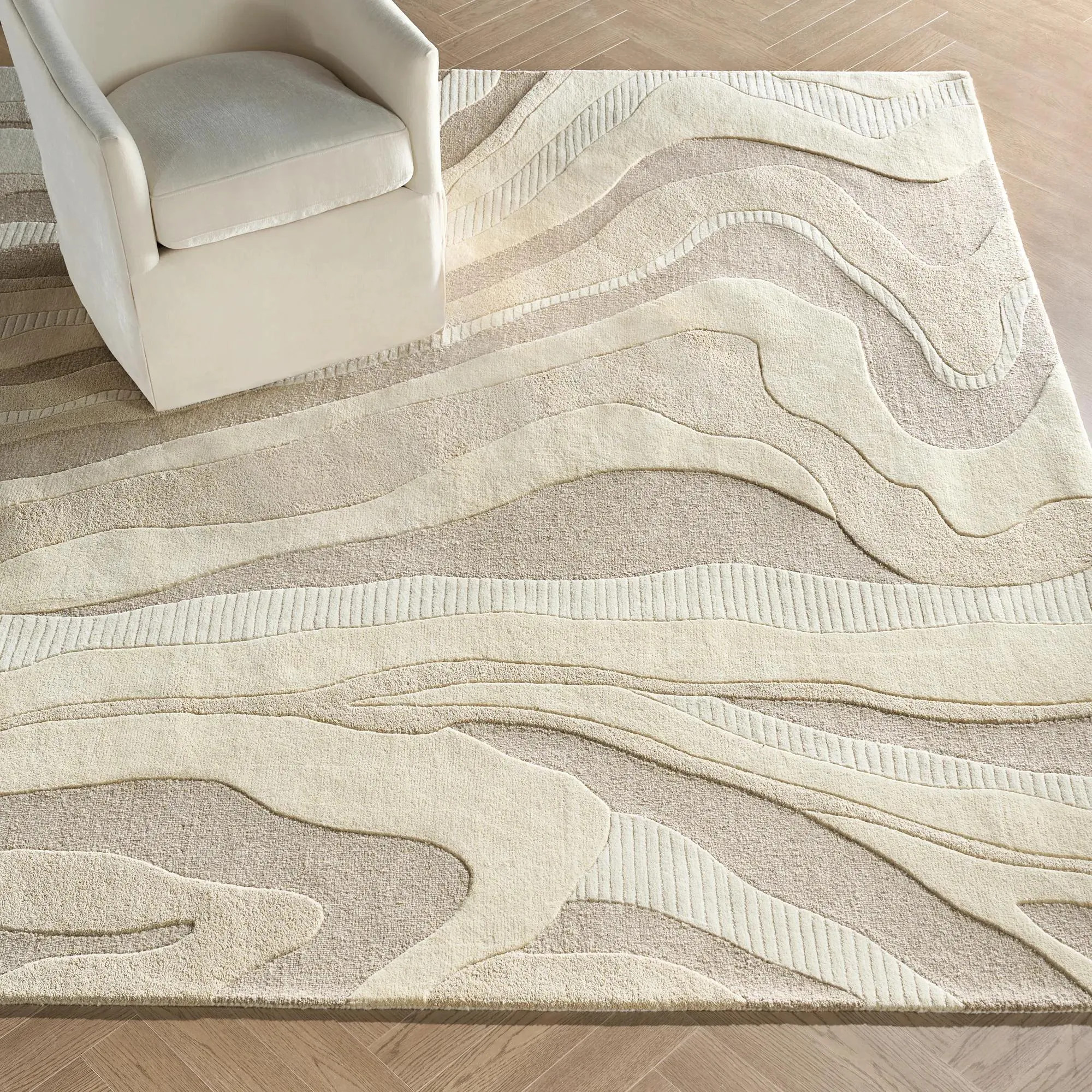 Kadence Hand-Tufted Ivory/Tan Wool Rug | Z Gallerie | Z Gallerie