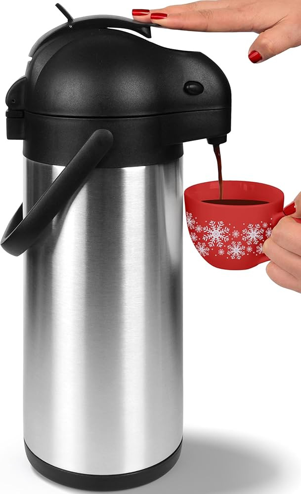 Coffee Carafe Dispenser with Pump - 101oz / 3L Airpot 24 Hours Hot Chocolate Dispenser for Partie... | Amazon (US)