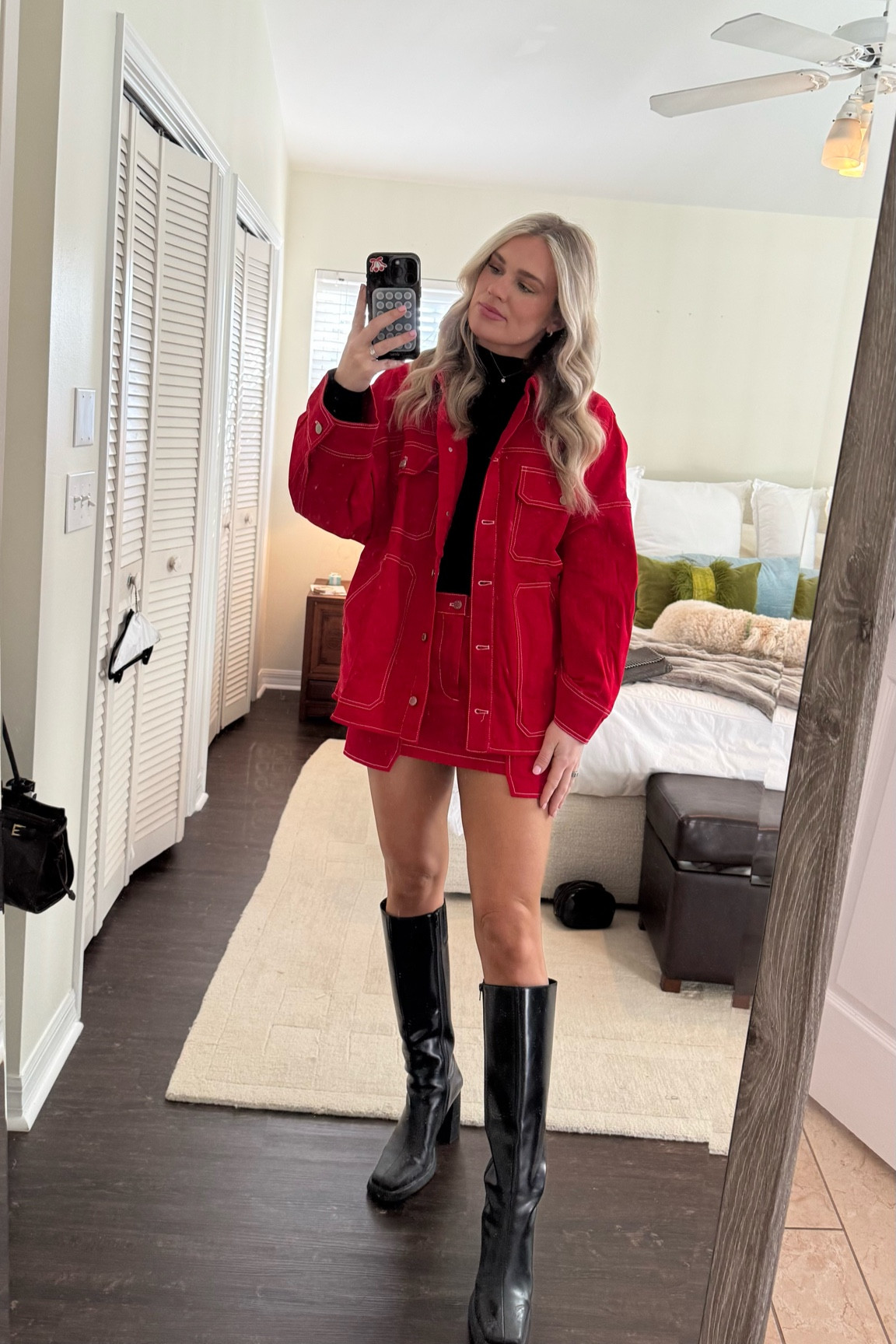 Perfect red denim jacket & matching skirt 

#LTKShoeCrush #LTKFindsUnder100 #LTKStyleTip