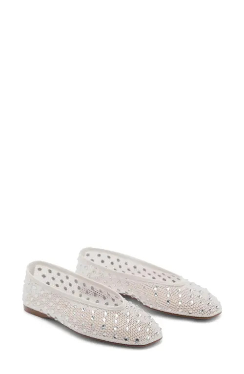 MANGO Embellished Ballet Flat in White at Nordstrom, Size 7.5 | Nordstrom