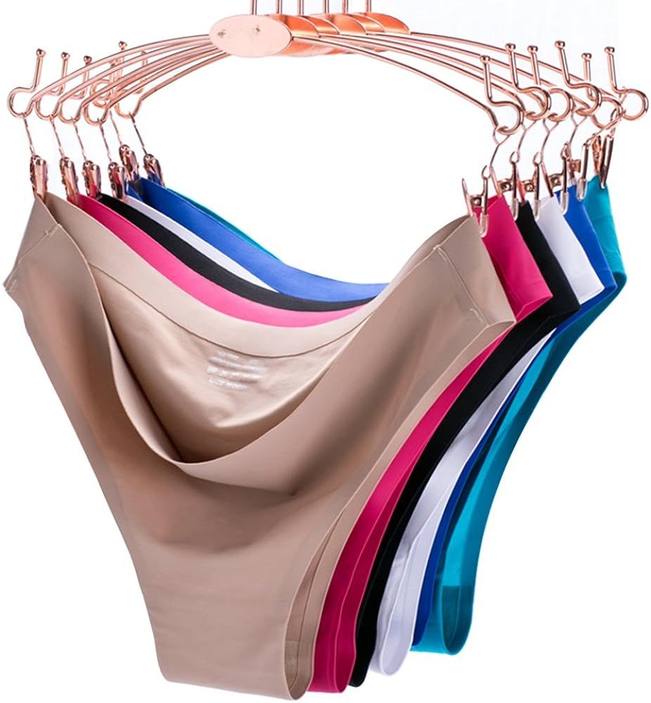 6 Pack Women's Invisible Seamless Bikini Underwear Half Back Coverage Panties | Amazon (US)