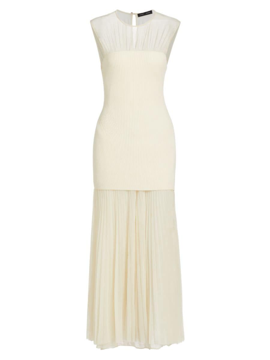 Mixed-Media Floor-Length Dress | Saks Fifth Avenue