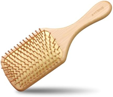 Bamboo Hair Brush with Natural Bamboo Bristles - Detangling Paddle Hairbrush for Women, Men & Kid... | Amazon (US)