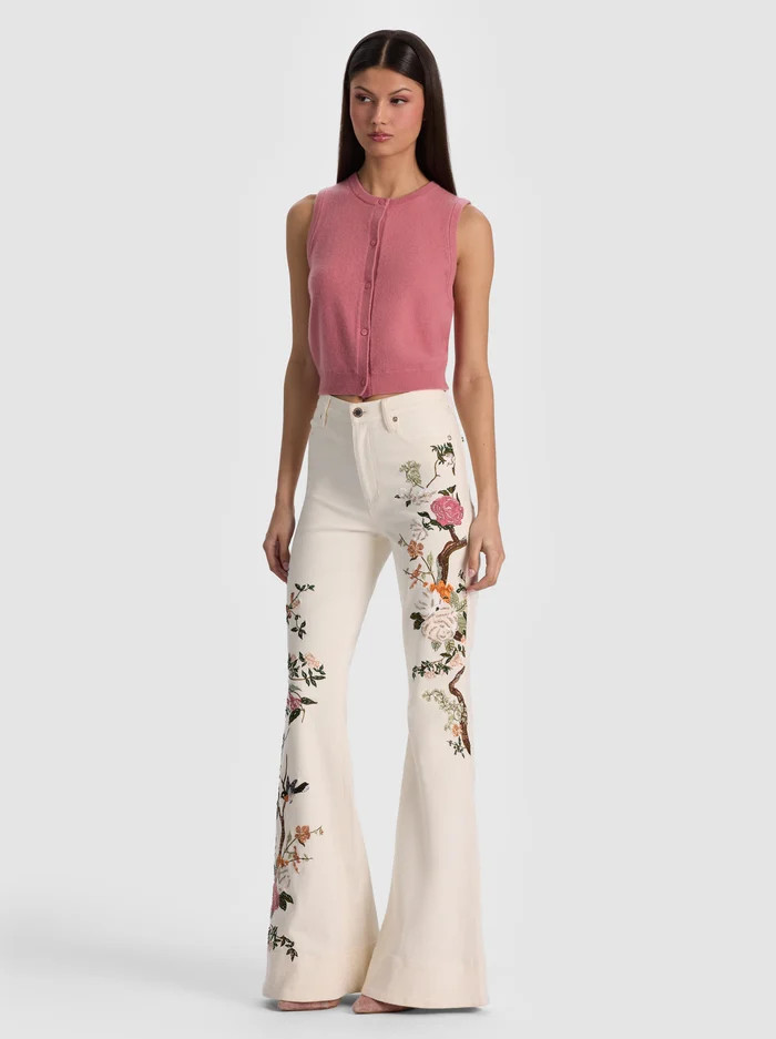 BEAUTIFUL EMBROIDERED JEAN | Alice + Olivia