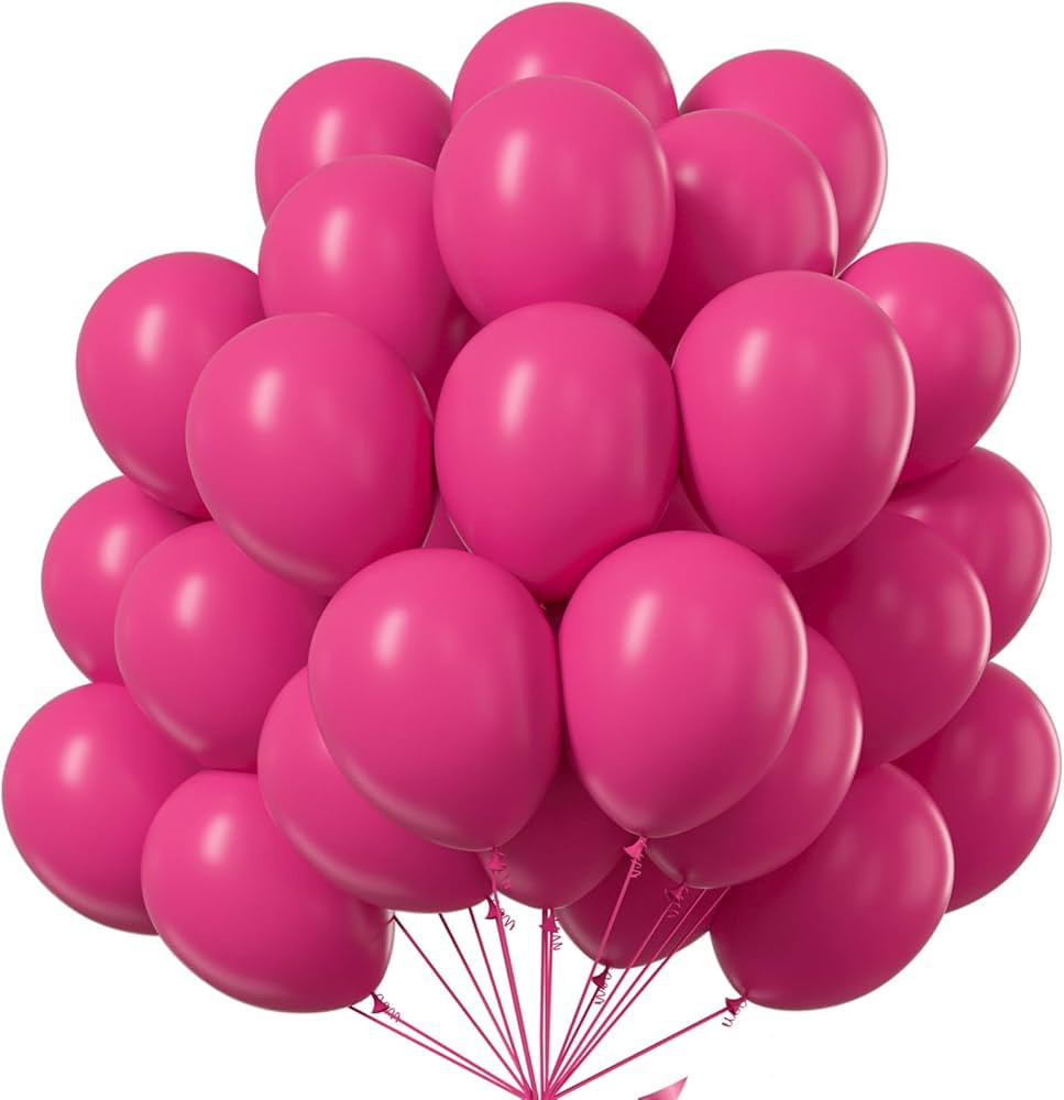 PartyWoo Hot Pink Balloons, 52 pcs 12 Inch Magenta Balloons, Hot Pink Balloon Arch Kit Balloon Ga... | Amazon (US)