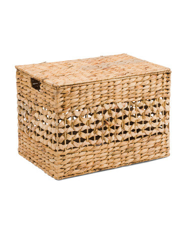 Water Hyacinth Rectangular Lidded Basket | TJ Maxx