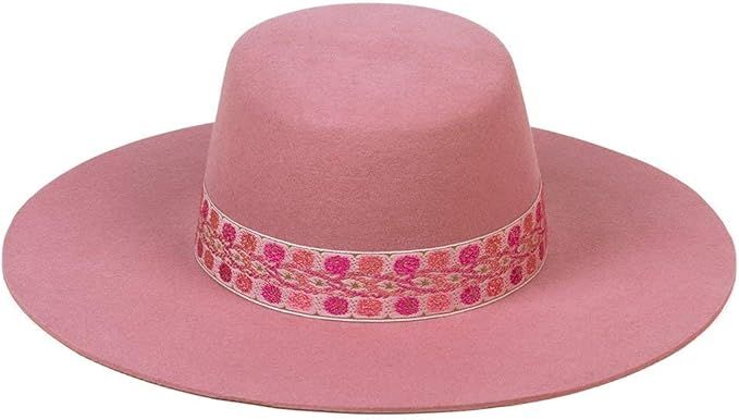 Lack of Color Women's Sierra Rose Wide-Brimmed Wool Boater Hat (Rose Pink, Medium (57 cm)) at Ama... | Amazon (US)
