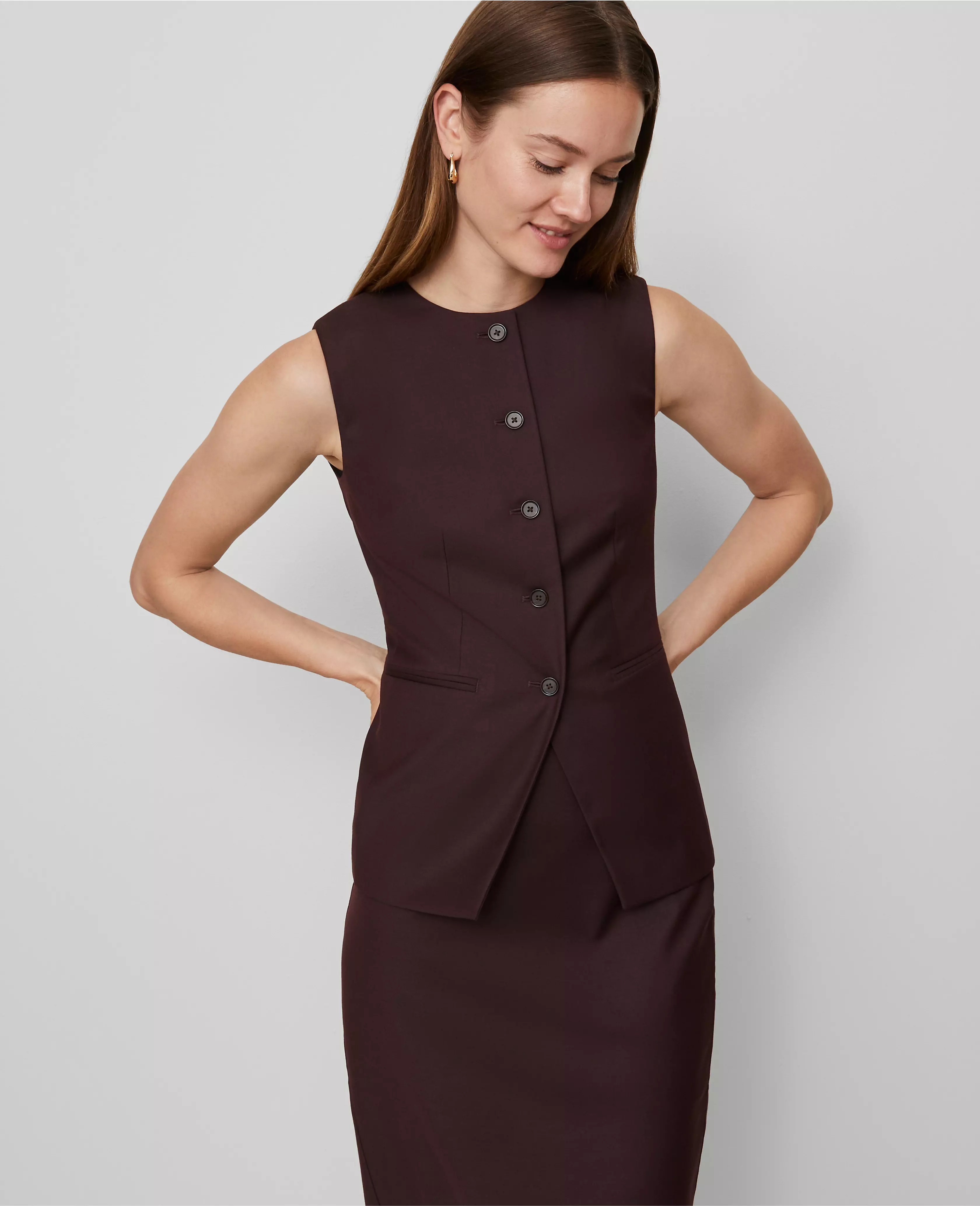 The Long Crew Neck Vest | Ann Taylor