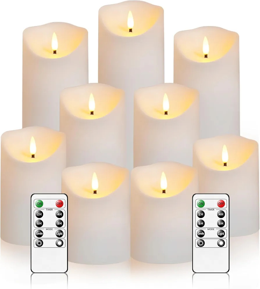 Flameless Candles with Remote, Battery Operated Flickering Flameless Candles, LED Candles with Ti... | Amazon (US)