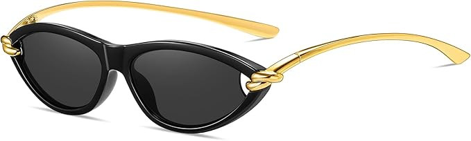 Retro Oval Sunglasses Womens, Fashion Cat Eye 90s Sunnies for Women and Men, Slim & Lightweight, ... | Amazon (US)