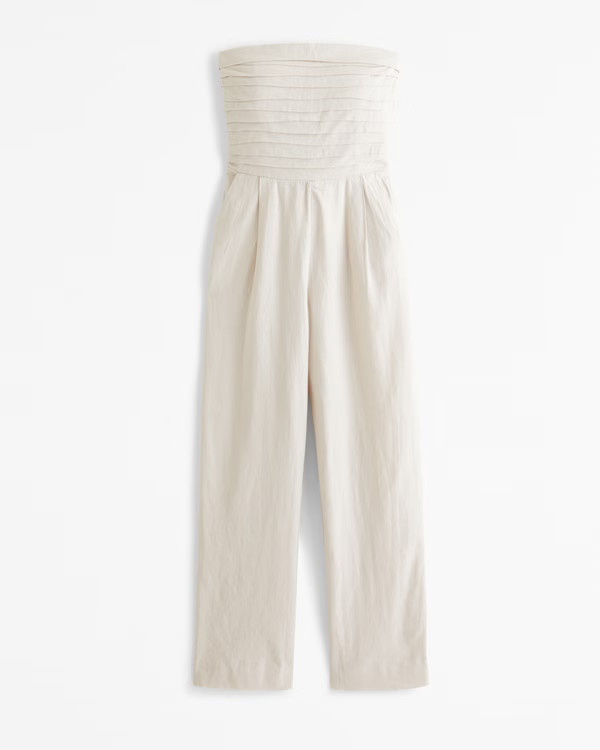 Emerson Linen-Blend Strapless Jumpsuit | Abercrombie & Fitch (US)