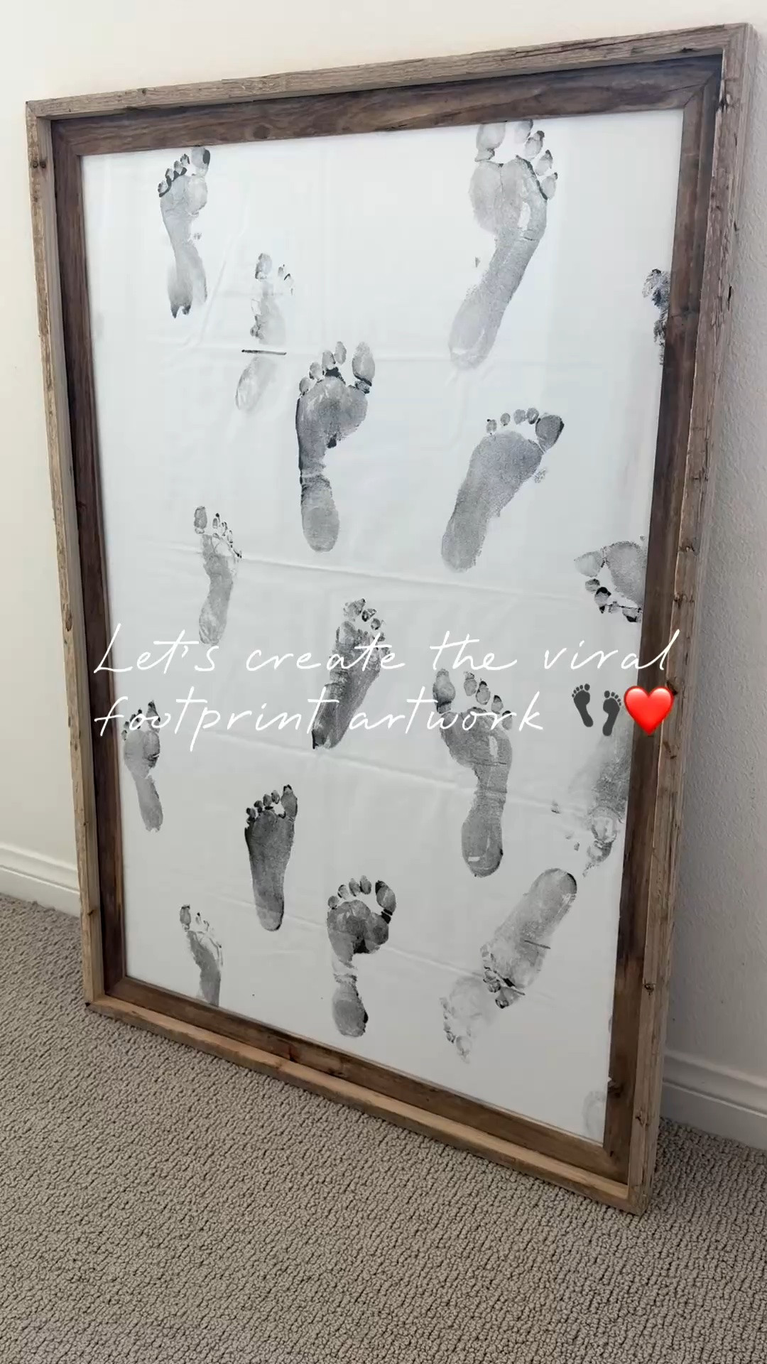 The sweetest artwork I own ❤️🥹 This was so inexpensive and easy to make! I linked the canvas and paint we used and the frame is from Hobby Lobby Rustic Barn Wood Wall Frame in size 24 x36. Head to Instagram for a tutorial on how we did this! 

Hobby Lobby, Amazon, home decor, wall art, canvas painting, kids footprint art, kids footprint frame

#LTKmomlife #LTKHome #LTKKids