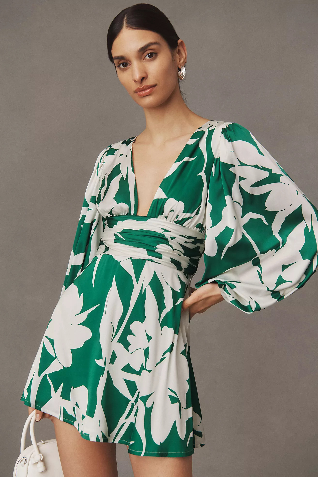 Hutch Stretch Satin Long-Sleeve Mini Dress | Anthropologie (US)