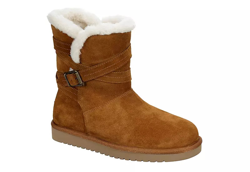 Koolaburra By Ugg Womens Delene Short Fur Boot - Tan | Rack Room Shoes