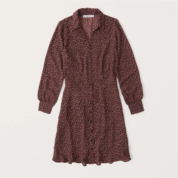 Ruffle Hem Shirt Dress | Abercrombie & Fitch (US)